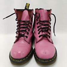 Botas de tornozelo de couro rosa Dr Martens tamanho 6 fabricadas na Inglaterra 1460 Pascal, usado comprar usado  Enviando para Brazil
