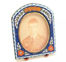 Moldura vintage micro mosaico Itália flor miniatura pequena azul laranja vermelho comprar usado  Enviando para Brazil