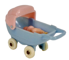Carrinho de bebê casa de bonecas miniatura buggy azul rosa e boneca de plástico década de 1950 Acme #51 comprar usado  Enviando para Brazil