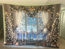 Christmas fabric backdrop for sale  Middlesex