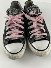 Tênis Converse All Star feminino tamanho 7 preto com cadarços rosa detalhes Polkadot comprar usado  Enviando para Brazil