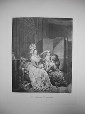 Gravure amour couronné d'occasion  Fontaines-sur-Saône