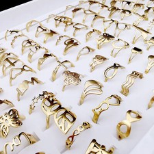 50 peças de joias femininas por atacado lotes de anéis de liga de ouro da moda comprar usado  Enviando para Brazil