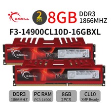 Memória RAM desktop G.SKILL Ripjaws 16GB kit 2x 8GB 240 pinos DDR3 1866MHz PC3-14900 comprar usado  Enviando para Brazil