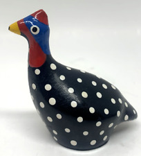 Antigo 2 3/16" Angola Artesanal Cerâmica Pintado à Mão Figura Pequena Galinha da Guiné 1,369 oz comprar usado  Enviando para Brazil