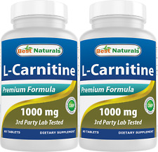 Usado, Pacote com 2 Best Naturals L-carnitina 1000mg 60 comprimidos *aumenta a energia* comprar usado  Enviando para Brazil