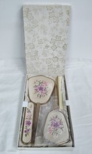 Juego de cepillo y peine de tocador floral vintage con espejo impecable - SB06 segunda mano  Embacar hacia Mexico
