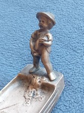 Antigua escultura de bronce de Viena Art Nouveau "Peing boy and the goose" segunda mano  Embacar hacia Mexico