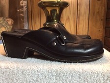 Sapatos femininos de couro baixo salto bloco preto tamanho 8 comprar usado  Enviando para Brazil