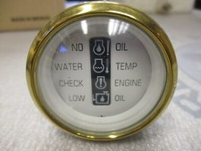 GP9931C Faria Marine Boat Systems Check Oil/Temp/Engine Gauge White/Gold 2", usado comprar usado  Enviando para Brazil