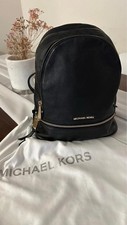 Usado, MICHAEL KORS RHEA ZIP MEDIUM BACKPACK BLACK LEATHER TRAVEL SCHOOL BAG comprar usado  Enviando para Brazil