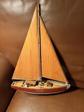 "Modelo de velero de madera vintage hecho a mano - Encantadora decoración náutica de 19"" de alto". segunda mano  Embacar hacia Argentina