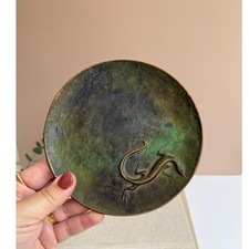 Prato de prato assinado Tinos bronze art déco | Salamandra lagarto bronze década de 1930 Dinamarca, usado comprar usado  Enviando para Brazil