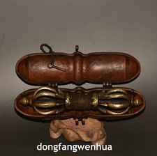 Suporte de adaga 7" budismo tibetano bronze Phurba Dorje Vajra sino e suporte caixa S05 comprar usado  Enviando para Brazil