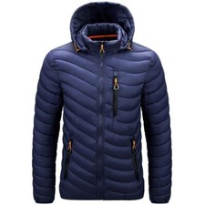 Jaquetas casuais masculinas sólidas ao ar livre casacos com capuz à prova de vento jaquetas de inverno para homens, usado comprar usado  Enviando para Brazil