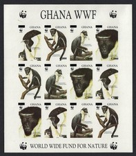Ghana WWF Mono Diana HOJA IMPERFECTIVA RARO 2006 MNH SG#3574-3577 segunda mano  Embacar hacia Mexico