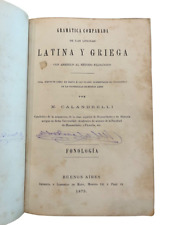 Gramatica comparada de las lenguas latina y griega Fonología Calandrelli 1875, usado comprar usado  Enviando para Brazil