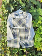 CONJUNTO DE ROUPAS REBORN CAMISA TARTAN E SHORTS MACACÃO SONHO 0-2 ANOS BEBÊ MENINOS, usado comprar usado  Enviando para Brazil
