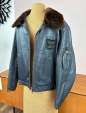 Vintage pilotenlederjacke blau gebraucht kaufen  Steinen