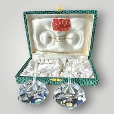 Usado, Caves de sal vintage francesas de cristal com chumbo com colheres Cristallerie Lorraine anos 60 comprar usado  Enviando para Brazil