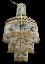 Candelabro pingente vintage com miçangas - 4 luzes - Medidas A 60 x P 40 cm, usado comprar usado  Enviando para Brazil