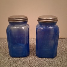 Agitadores de sal e pimenta de vidro azul cobalto para fogão comprar usado  Enviando para Brazil