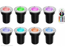 Paquete de 8 luces LED de paisaje RGB que cambian de color en luz de tierra segunda mano  Embacar hacia Mexico