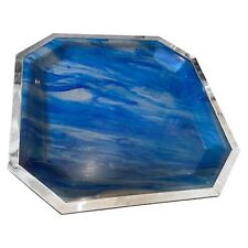 Bandeja Octagonal De Lucite Y Placa De Plata Con Efecto Mar De Los Años 70 comprar usado  Enviando para Brazil