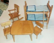Vintage 1950’s Strombecker MCM Móveis de Madeira para Casa de Bonecas Beliches Mesa comprar usado  Enviando para Brazil