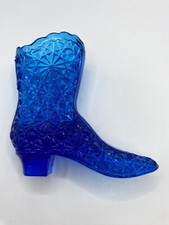 Bota Margarida Vintage Fenton Vidro Elétrica Azul Botão Marcada comprar usado  Enviando para Brazil