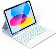Capa teclado azul celeste iPad 10ª geração retroiluminada sem fio USB-C recarregável K106, usado comprar usado  Enviando para Brazil