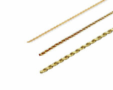 Colar oco de ouro amarelo 14k 1,5 mm-2 mm corrente de corda Itália elos de torção 16 a 30 pol. comprar usado  Enviando para Brazil