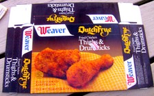 RARO 1982 WEAVER HOLANDÊS FRITADEIRA caixa de frango frito congelado antiga EMBALAGEM DE ALIMENTOS VINTAGE  comprar usado  Enviando para Brazil