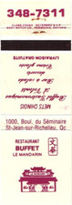 Usado, Quebec Canadá Le Mandarin Buffet Restaurante, Bar e Salada Capa Vintage Matchbook comprar usado  Enviando para Brazil