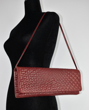 Bolsa de ombro Giorgio Armani couro macio vermelho borgonha alça bolso aba magnética comprar usado  Enviando para Brazil