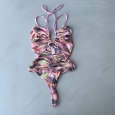 Bodysuit Urban Outfitters Out From Under malha recortada. Rosa/roxo/laranja. Pequeno comprar usado  Enviando para Brazil