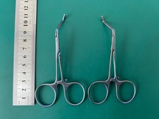 Conjunto de 2 braçadeiras Scanlan Micro Kitzmiller ângulo esquerdo e direito, mandíbulas DeBakey, usado comprar usado  Enviando para Brazil