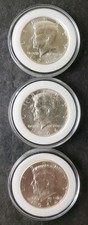 Usado, Lote de três meias dólares de prata 1964 50c Kennedy em cápsulas comprar usado Usado, Lote de três meias dólares de prata 1964 50c Kennedy em cápsulas comprar usado  Enviando para Brazil