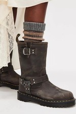 Botas Dr. Martens Anistone couro panturrilha média motociclista moto arnês 8 cinza carvão comprar usado  Enviando para Brazil
