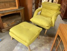 Yellow fabric reclining for sale  COLCHESTER