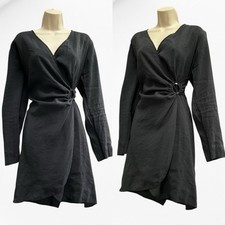 Vestido preto tamanho 14 16 clássico minimalista envoltório simples liso modal verão comprar usado  Enviando para Brazil