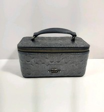 Bolsa de maquiagem/joia Coach Mini couro preto com logotipo em relevo (leia) comprar usado  Enviando para Brazil