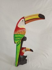 Wooden parrot sculpture for sale  PRESCOT