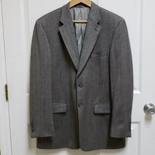 Blazer Meeting Street masculino 42L cinza lã de cordeiro espinha de peixe 2 botões casaco esportivo comprar usado  Enviando para Brazil
