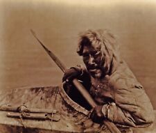Arte de gravação fotográfica 1929 EDWARD CURTIS esquimó caçador caiaque noatak tom dourado comprar usado  Enviando para Brazil