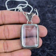 Usado, Colar irmã octógono branco topázio pedra preciosa prata 925 conjunto exclusivo de canais de corrente comprar usado  Enviando para Brazil