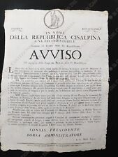 1797 repubblica cisalpina usato  Cremona