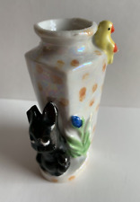 Antigo Vaso Bud Lusterware Filhote Cachorro Papagaio Pássaro Estatueta Iridescente Japão 3,75" comprar usado  Enviando para Brazil