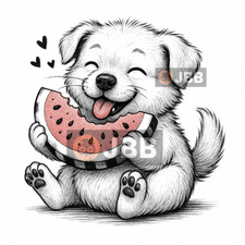 Usado, Papel de parede digital melancia cachorro cachorro imagem arte desktop quadro fundo comprar usado  Enviando para Brazil
