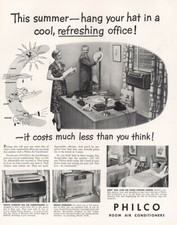 Usado, 1950 Philco Room Ar Condicionado: Este Verão Pendure Seu Chapéu Anúncio Estampa Vintage comprar usado  Enviando para Brazil